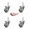 Service Caster 3.5 Inch Gray Polyurethane Wheel Swivel 3/4 Inch Square Stem Caster Set SCC SCC-SQ20S3514-PPUB-GRY-34-4 - alternate 2